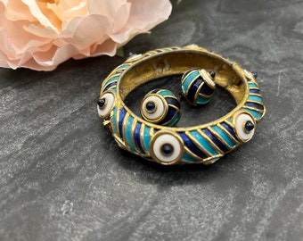 Vintage paire de Clips avec lapis lazuli plaqué or | Kaufen auf