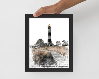 Bodie Island Lighthouse Framed Wall Art  | Outer Banks Lighthouse Framed Wall Art | Framed Wall Art