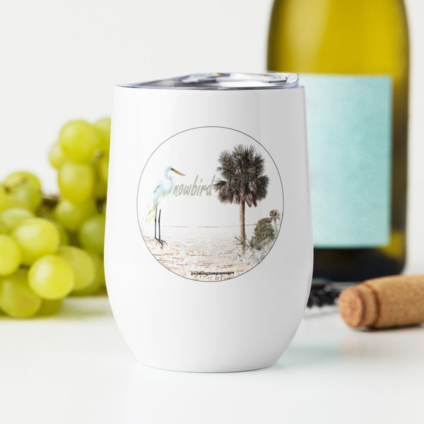 Snowbird Wine Tumbler | Stainless Steel Wine Tumbler | Snowbird Gifts | Wine Tumbler