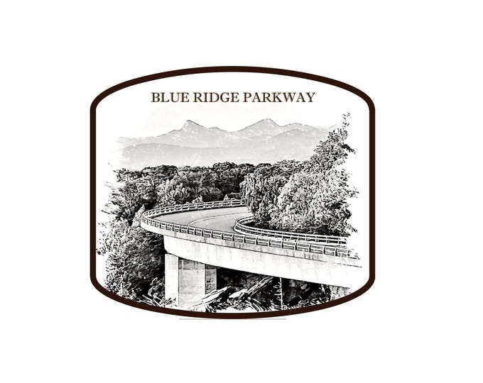Blue Ridge Parkway Sticker, Blue Ridge Parkway Linn Cove Viaduct ...