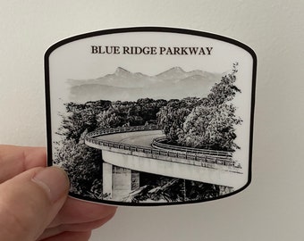 Blue Ridge Parkway Sticker| Blue Ridge Parkway Linn Cove Viaduct Sticker | Water-Resistant Vinyl Sticker