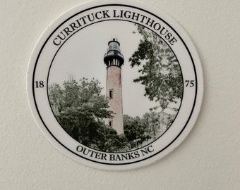 Currituck Lighthouse Sticker | Outer Banks Lighthouse Sticker | Water-Resistant Vinyl Sticker