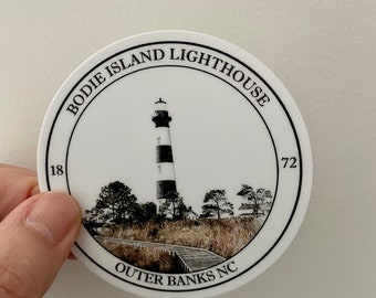 Bodie Island Lighthouse Sticker | Outer Banks Lighthouse Sticker | Water-Resistant Vinyl Sticker