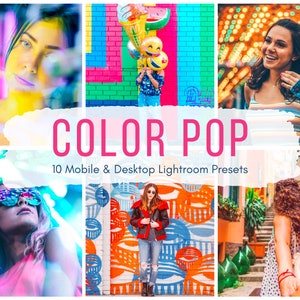 10 Colorful Lightroom Mobile Presets & Desktop Presets for Bright Color Summer, Color Saturation, Color Pop