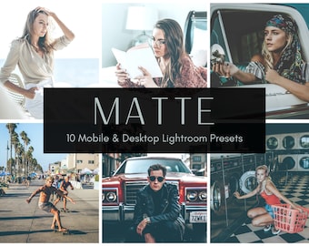 10 Matte Lightroom Presets, Mobile & Desktop, Faded Photo Filters, Instagram Filters, Moody, Muted Tones, Urban
