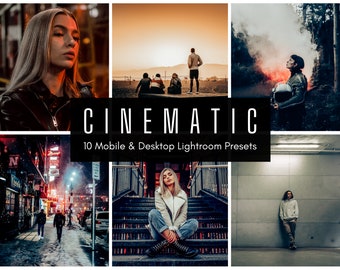10 filmiska Lightroom-förinställningar för mobil och dator, porträttförinställningar, filmiska förinställningar, stämningsfilter, stadsförinställning, filmstillbildsförinställning
