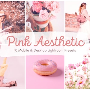 10 Pink Presets for Lightroom Mobile & Desktop, Bright Photo Filters For Instagram Blogger, Pink Filter For Influencer