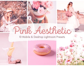 10 Pink Presets for Lightroom Mobile & Desktop, Bright Photo Filters For Instagram Blogger, Pink Filter For Influencer