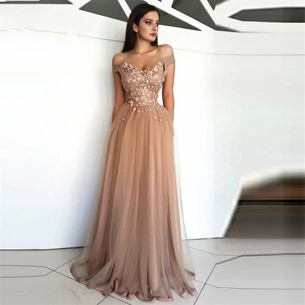 Elegant Evening Dresses for Women Luxury Woman Party Dress Sweetheart Bead Embroidery Mesh Champagne Sharon Happy Line A Party Dress