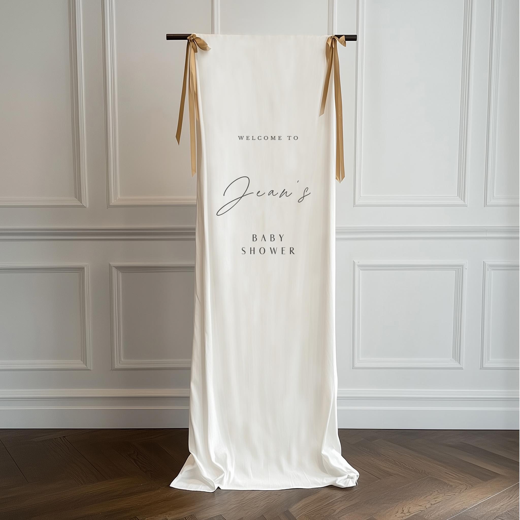 Linen Wedding Sign, Fabric Wedding Banner, Bridal Shower Sign, Wedding Drop, Baby shower, destination wedding-ML04006