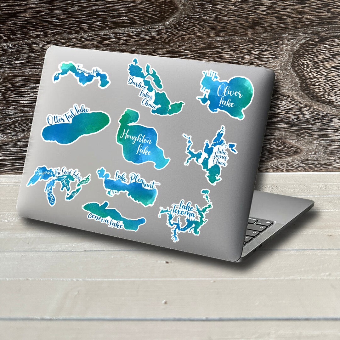 Any Lake or Pond Watercolor Sticker, Custom Personalized Lake Water ...