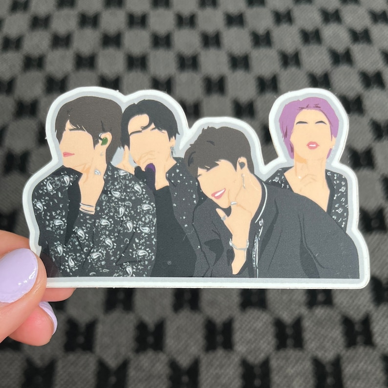 Pegatina de línea vocal con hoyuelos de BTS - Taehyung V Jungkook Jimin Seokjin Jin 5.º cumpleaños, vinilo impermeable, funda para portátil, botella de agua y teléfono KPOP imagen 1