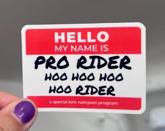 Etiqueta adhesiva para el nombre de RM Nuts Lost Pro Rider - Vinilo transparente resistente al agua - BTS Namjoon Army Right Place Wrong Person KPOP Inside Namjoon's Brain