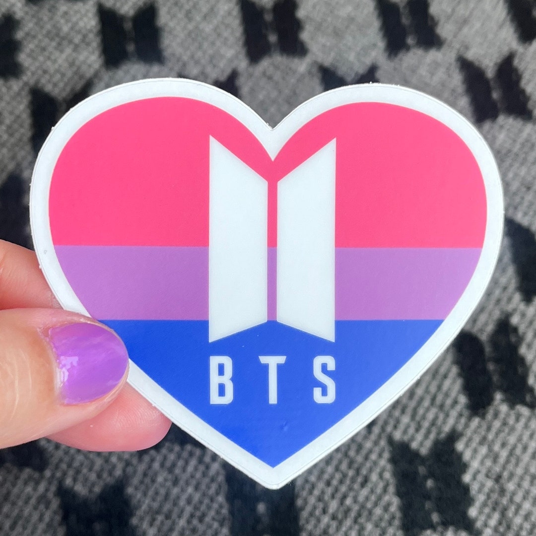 BTS Bisexual Pride Heart Sticker Waterproof Clear Vinyl - Etsy
