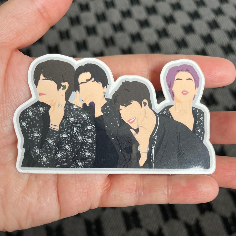 Pegatina de línea vocal con hoyuelos de BTS - Taehyung V Jungkook Jimin Seokjin Jin 5.º cumpleaños, vinilo impermeable, funda para portátil, botella de agua y teléfono KPOP imagen 2