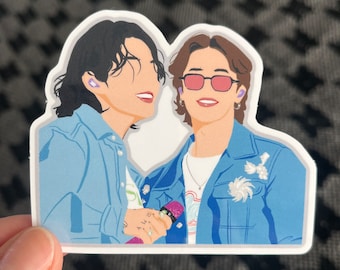 Pegatina BTS Jikook YTC Busan, Jimin Jungkook Love, vinilo impermeable para portátil, botella de agua, funda para teléfono, concierto KPOP aún por venir