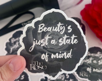 De roos-sticker Beauty's Just a State of Mind DUAL Lyric vinyl laptop bidon telefoonhoes Woosung Dojoon Taegyeom Hajoon Koreaanse band