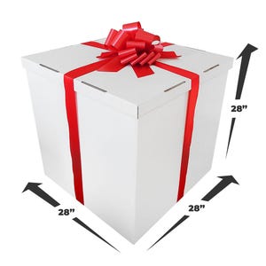 Boîte cadeau géante - La grande boîte cadeau de 28 x 28 x 28 pouces/boîte surdimensionnée révélant le genre.