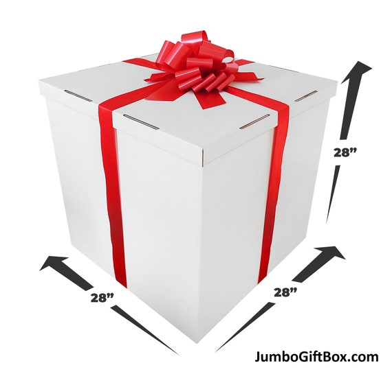 Jumbo Gift Box the 28x28x28 Inch Big Gift Box / Oversized Gender Reveal Box.  