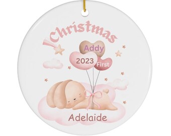 Personalized Baby's First Christmas, Ceramic Ornament