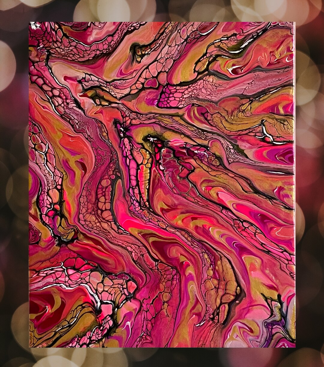 Acrylic Pour Painting on Canvas/fluid Art Painting/ Abstract Painting
