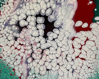 Acrylic Pour Painting On Canvas/Pearl Pour Painting/Abstract Acrylic Painting/Flow Art/Pour Paint On Canvas/12 X 12