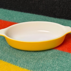 Vintage Pyrex Yellow Pixie (700) Casserole Dish 10 Oz Mid Century Kitchen
