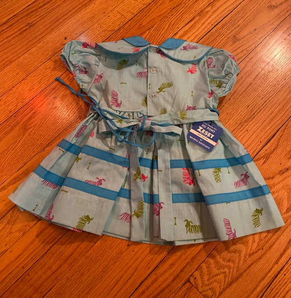 Vintage Montgomery award Children's Dress w/ Dogs… - image 5