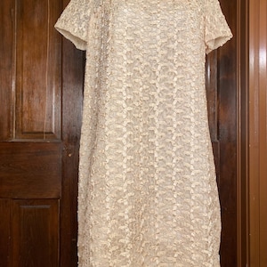 Vintage 1960s Cocktail Dress w/ Rhinestone Buttons Mid Century Clothing