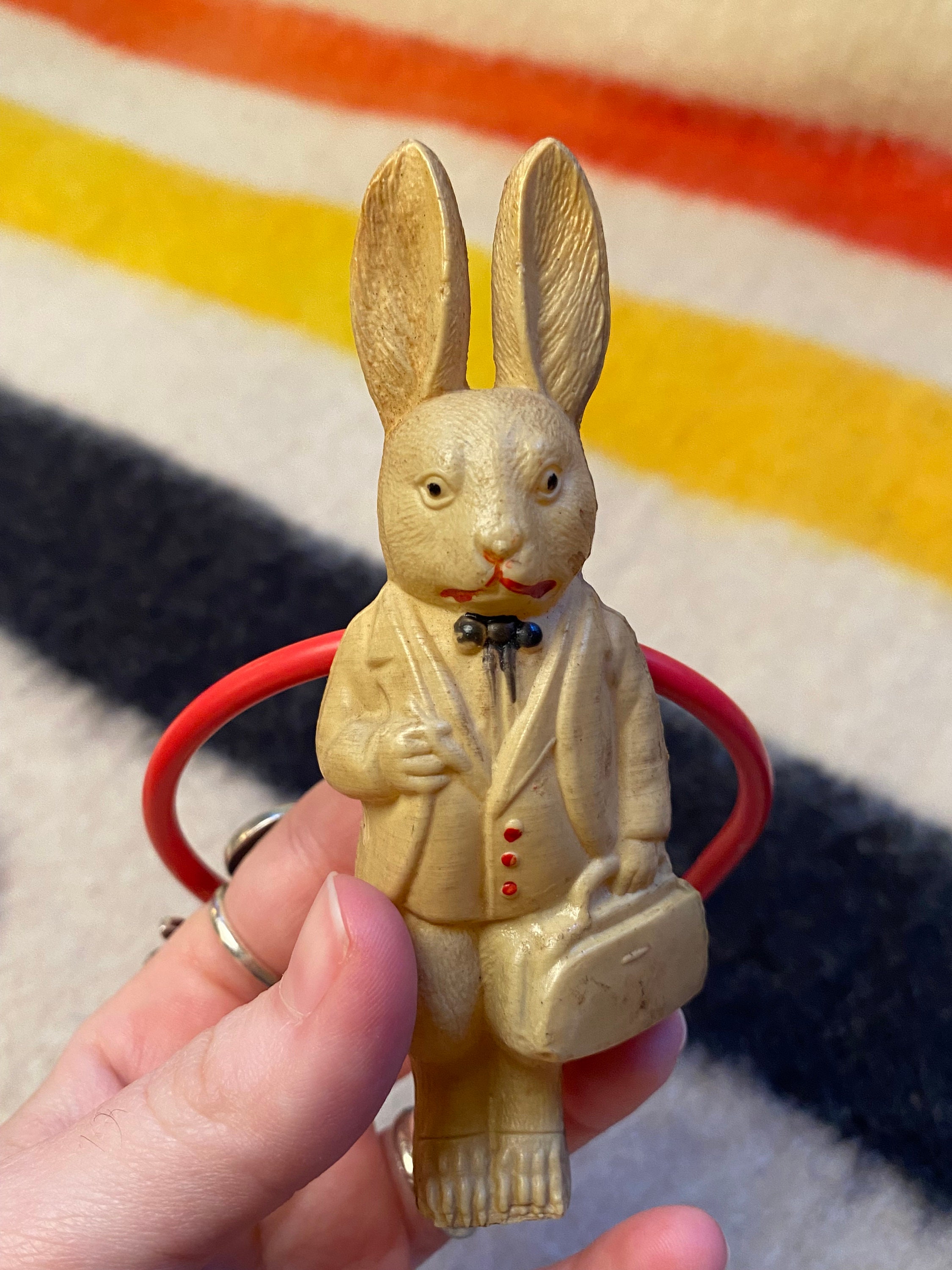 Jouet lapin vintage en celluloïd à remonter - Pâques illimité - en état de marche - France Jouet lapin vintage en celluloïd à remonter - Pâques illimité - en état de marche - France
