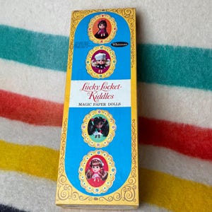 Vintage Lucky Locket Kiddles Magic Paper Dolls 1968 Mattel Toy Whitman Publishing Co Four Dolls With Multiple Outfits Mid Century Toys