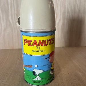 1950s vintage Peanuts metal thermos