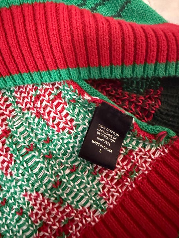 Dancing T-Rex dinosaur Christmas sweater- size L - image 3