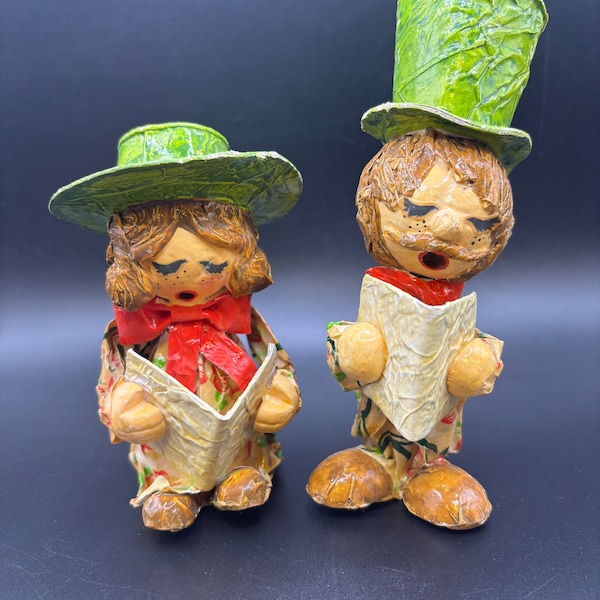 Paper Mache Caroler Etsy