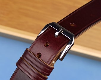 Premium Handgemachte Horween Chromexcel Pferdefront Burgunder Leder Uhrenarmband hergestellt in den Niederlanden alle Größen