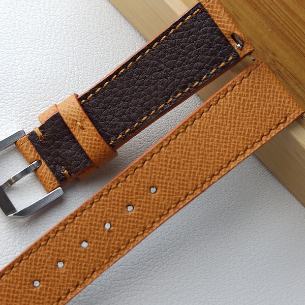 Handmade Premium Epsom leather watch strap made in the Netherlands all sizes