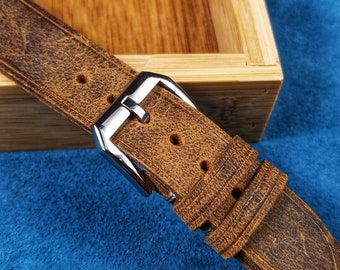 Premium 20mm Handmade leather watch strap made in the Netherlands all sizes