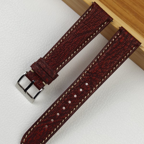 Premium Italian goatskin leather handmade watch strap band quick release available in 18mm 19mm 20mm 21mm 22mm