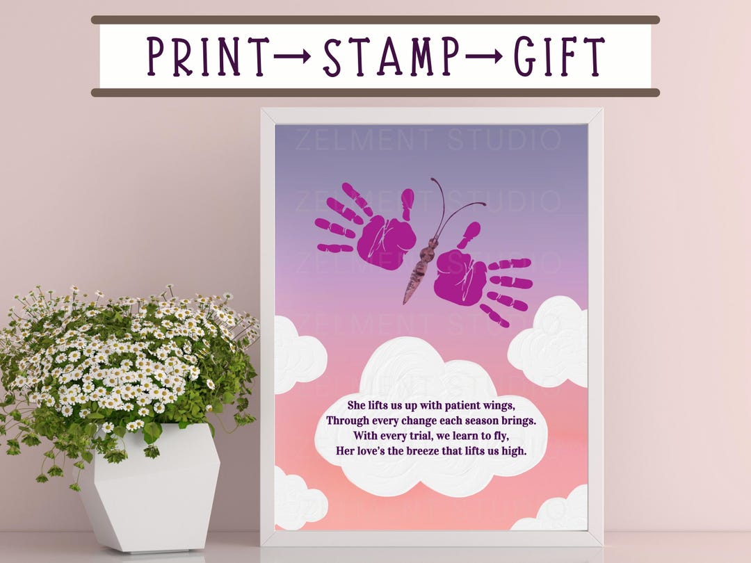 Tarjeta con poema de mariposa: Manualidad infantil imprimible para mamá ...