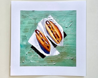 Paper Print of Hot Dog Painting