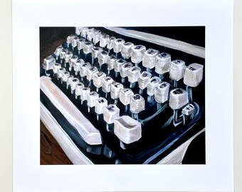 Paper Print of "Blue Typewriter" Based On Original Painting