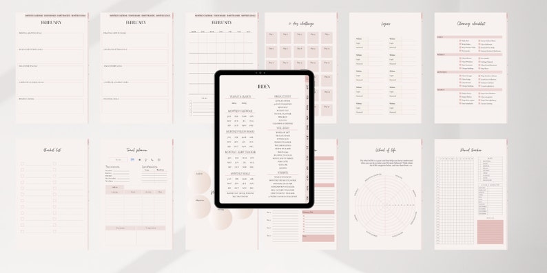 2024/2025 Digital Planner girly pink hyperlinked for GoodNotes with ...