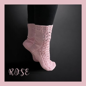 Breipatroon rozen, sokkenbreien, wollen sokken, Moederdagcadeau