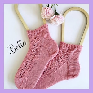 Bella socks , knitting pattern, lace socks, Mother&#39;s Day gift