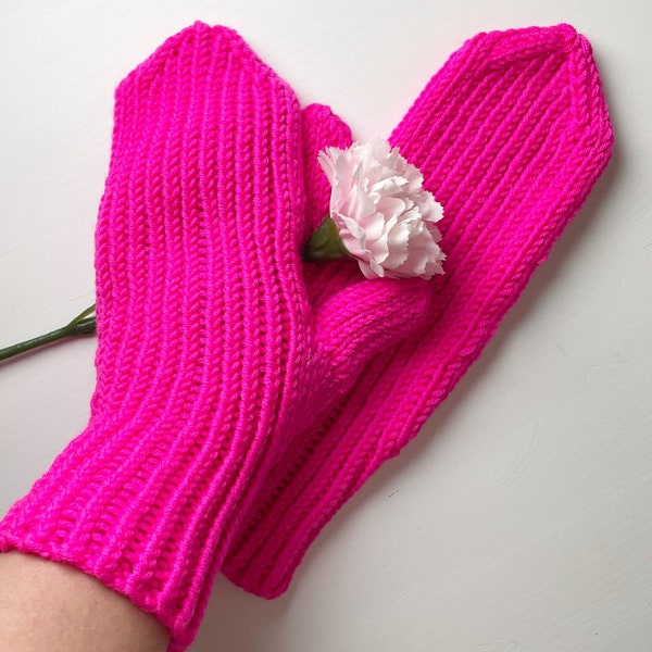 Piece of Cake mittens, knitted mittens, easy knitting