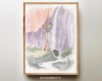 塔の上のラプンツェルのアートプリント プリンセスラプンツェルの