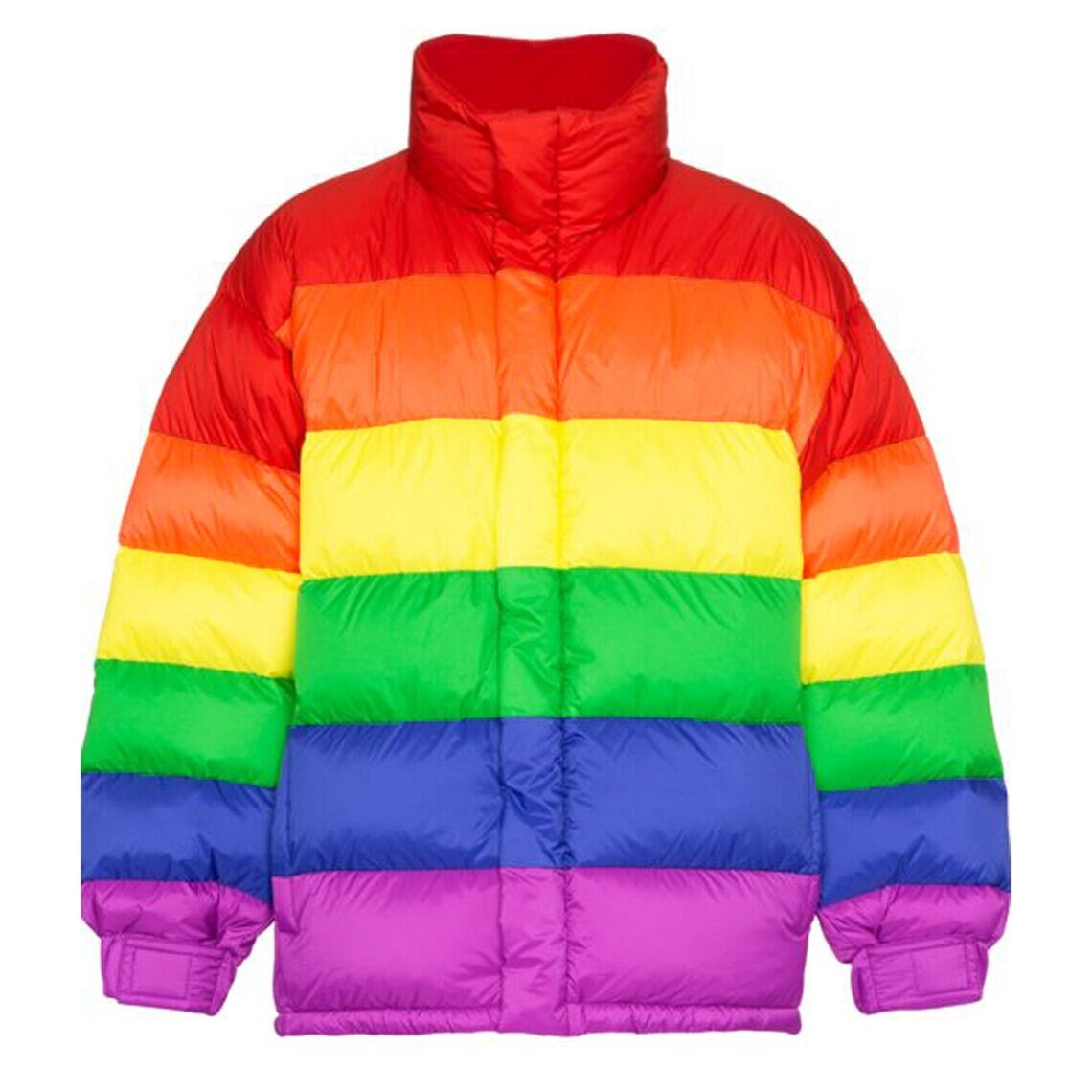 Rainbow Wind Proof Unisex Puffer Jacket Colourful Puffer Jackets