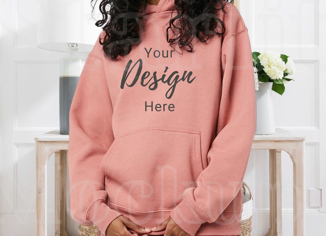 Pink Hoodie Mockup Model Mockup Gildan 18500 Hoodie Mockup Etsy