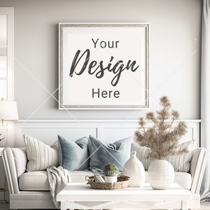 Living Room Frame Mockup, Living Room Wall Frame Mockup,  Poster Mockup, Interior Mockup, Wall Frame Mockup, Styled Mockup, Wall Art Mockup