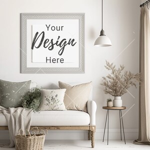 Living Room Frame Mockup, Living Room Wall Frame Mockup,  Poster Mockup, Interior Mockup, Wall Frame Mockup, Styled Mockup, Wall Art Mockup